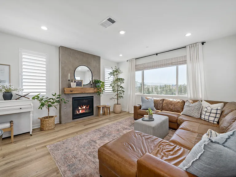 Family room with gas fireplace