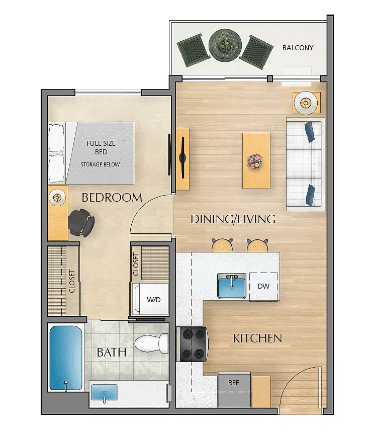 Floor plan 1X1 E