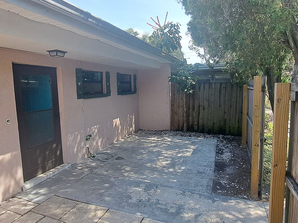 Gated patio BBQ area.