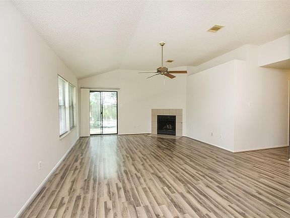 There is a gaslog fireplace that serves as a focal point of the living area. The patio space just outside expands your living space to the outside!
