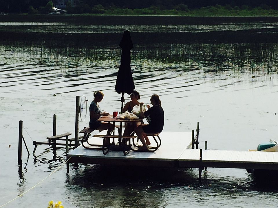 Dock seat and sun area