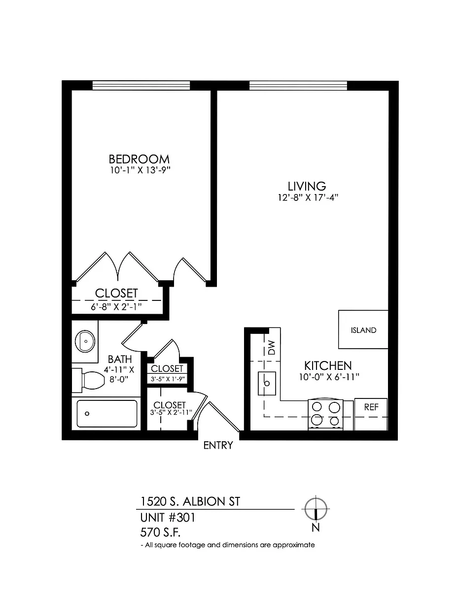 Floor plan 1 Bedroom 1 Bath