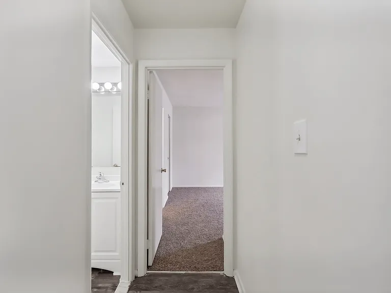 Hallway to the bedrooms at Trillium in Fairfax, VA