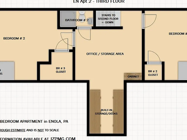 Secondary level floorplan (3rd floor)