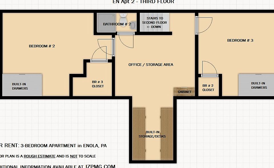 Secondary level floorplan (3rd floor)
