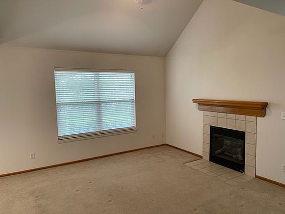 Living room with fireplace.