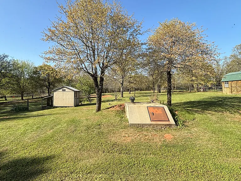 Backyard-Storm Shelter, Storage Shed, & Chicken Coop