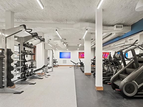 Elevate your fitness routine in the club-quality fitness studio at Modera Newton in Newton, MA.