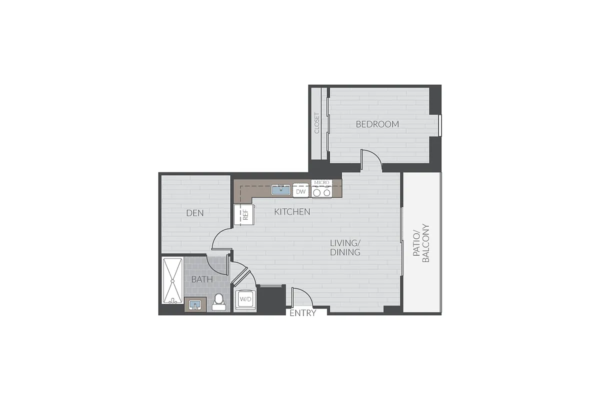 Floor plan Plan 1K + Den