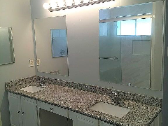 Master Vanity has two sinks