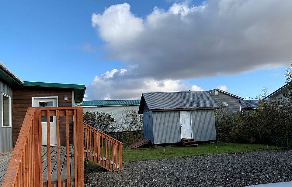 Deck and storage shed