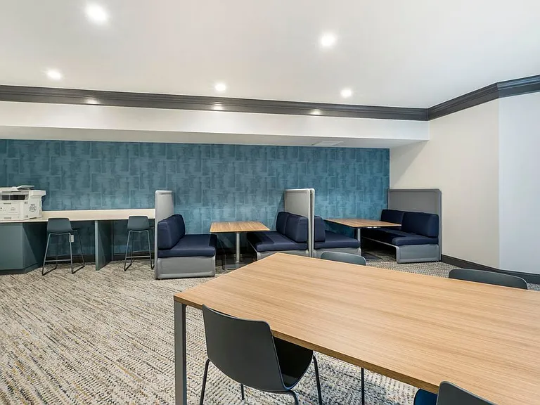 Coworking lounge with booths