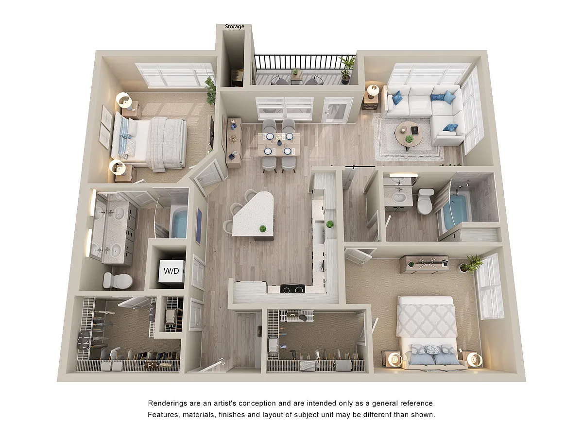 Floor plan 2BD, 2BTH B4