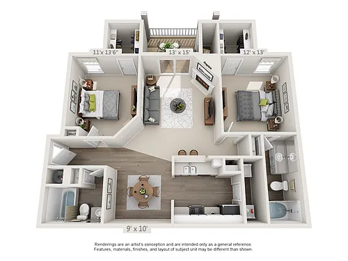 Floor plan 2 Bedroom Columbia Platinum