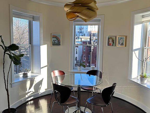 Dining area with sunrise view.