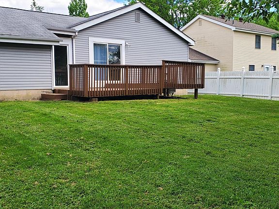Fenced back yard and deck