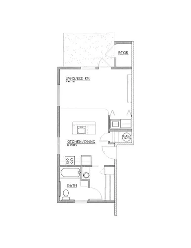Floor plan 0 Bedroom, 1 Bathroom