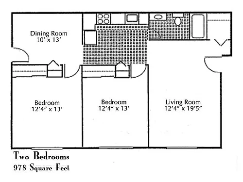 Floor plan Two Bedroom Deluxe