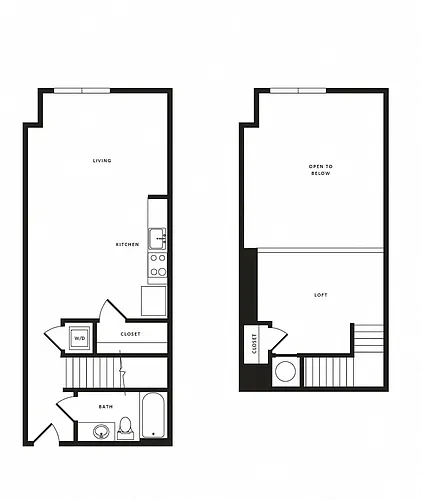 Floor plan 1 Bed/1 Bath Loft-A05aL Modern