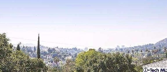 This panoramic view extends across Eagle Rock to the skyline of Glendale and beyond from the extende