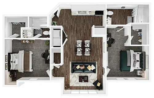 Floor plan 2BR/2BA Upgraded