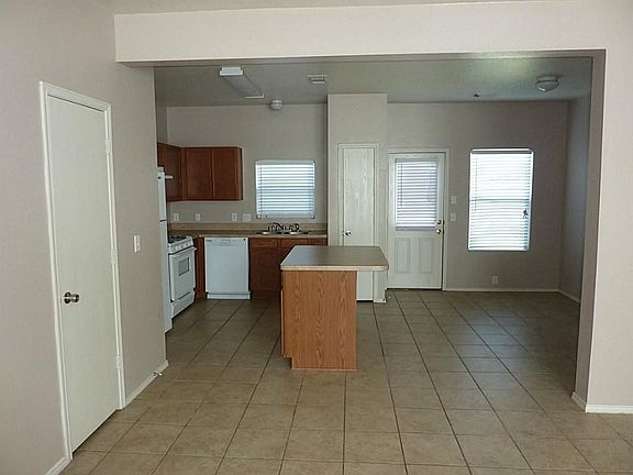 View from living room to kitchen