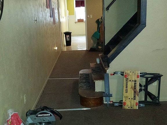 Living room into dining room