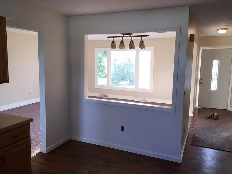 kitchen view to family room