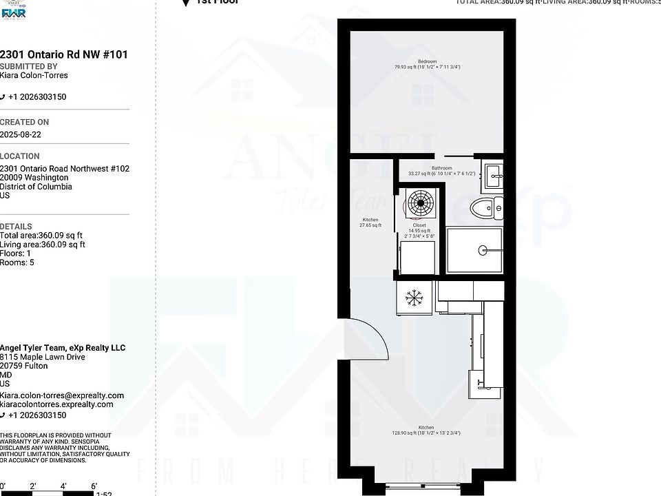 Large studio with separate bedroom suite