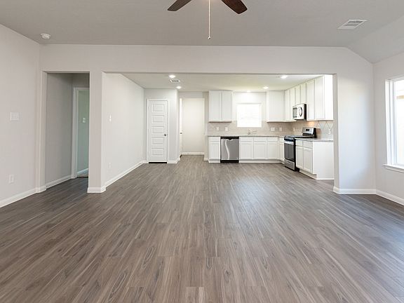 Family Room to Dining Area and Kitchen