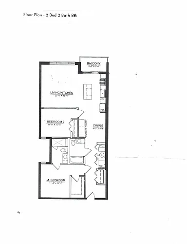 Floor plan 2 Bed 2 Bath B6