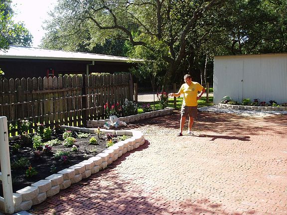 Driveway in the back of the house