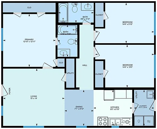 Floor plan Duplex 3B 116