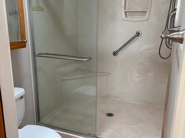 Primary bath - marble shower
