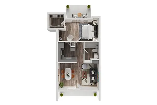 Floor plan 1 bed/1 bath Capri