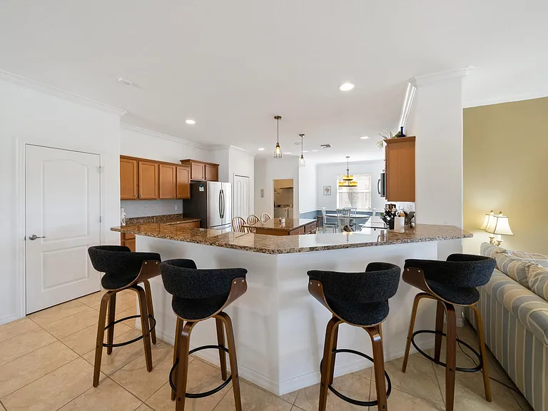 Countertop with barstools