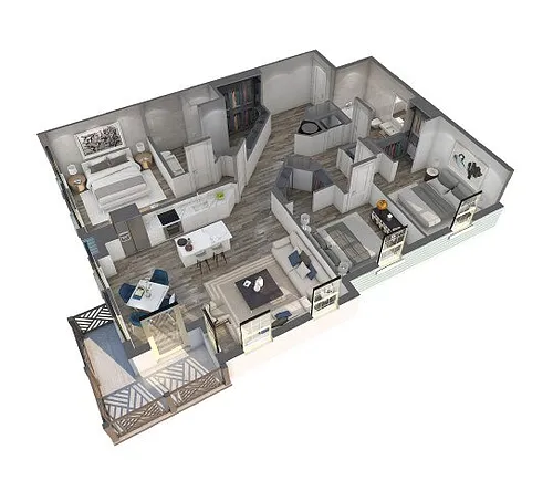 Floor plan Sebastian - 3 Bed, 2 Bath