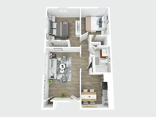 Floor plan 2BD 1BA Smaller