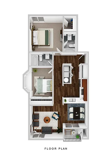 Floor plan 2 Bedroom 2 Bath Room