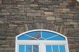 Beautiful Stacked Stone Front detail.