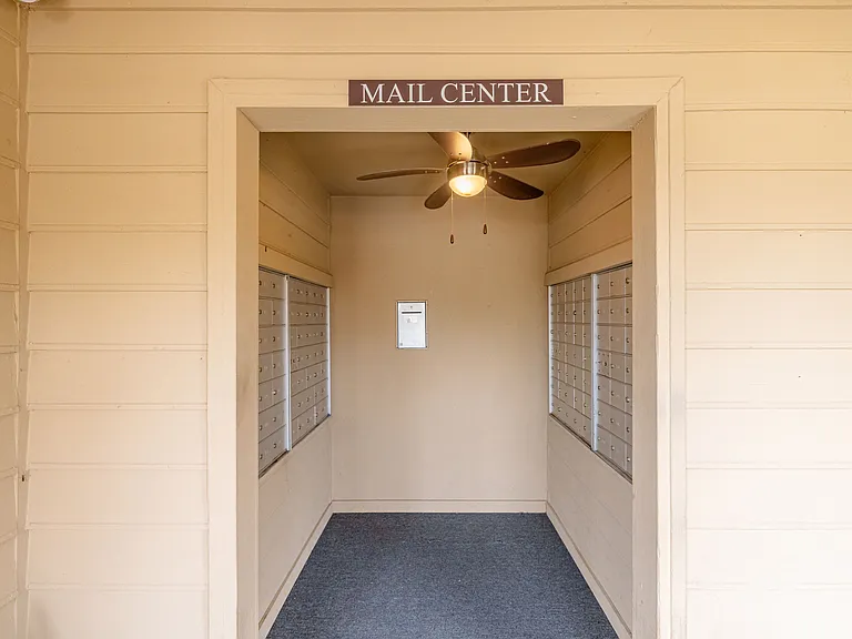 Mail Center with clean finishes and lighting