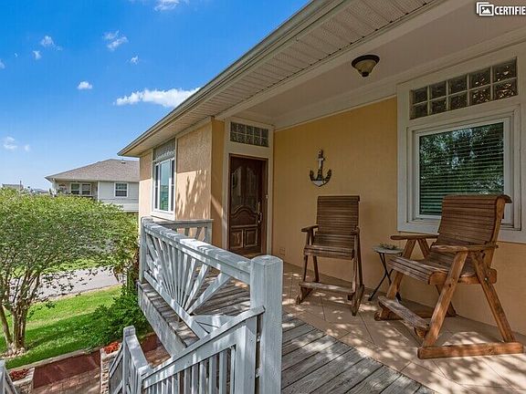 Second floor porch sitting area