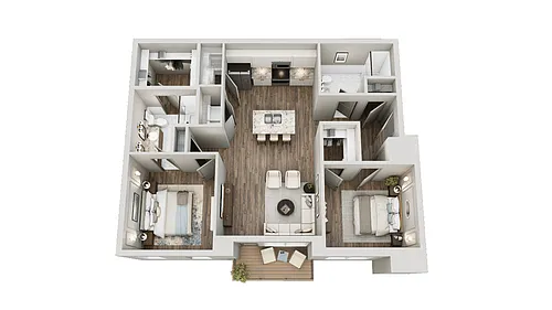 Floor plan 2 Bed 2 Bath C