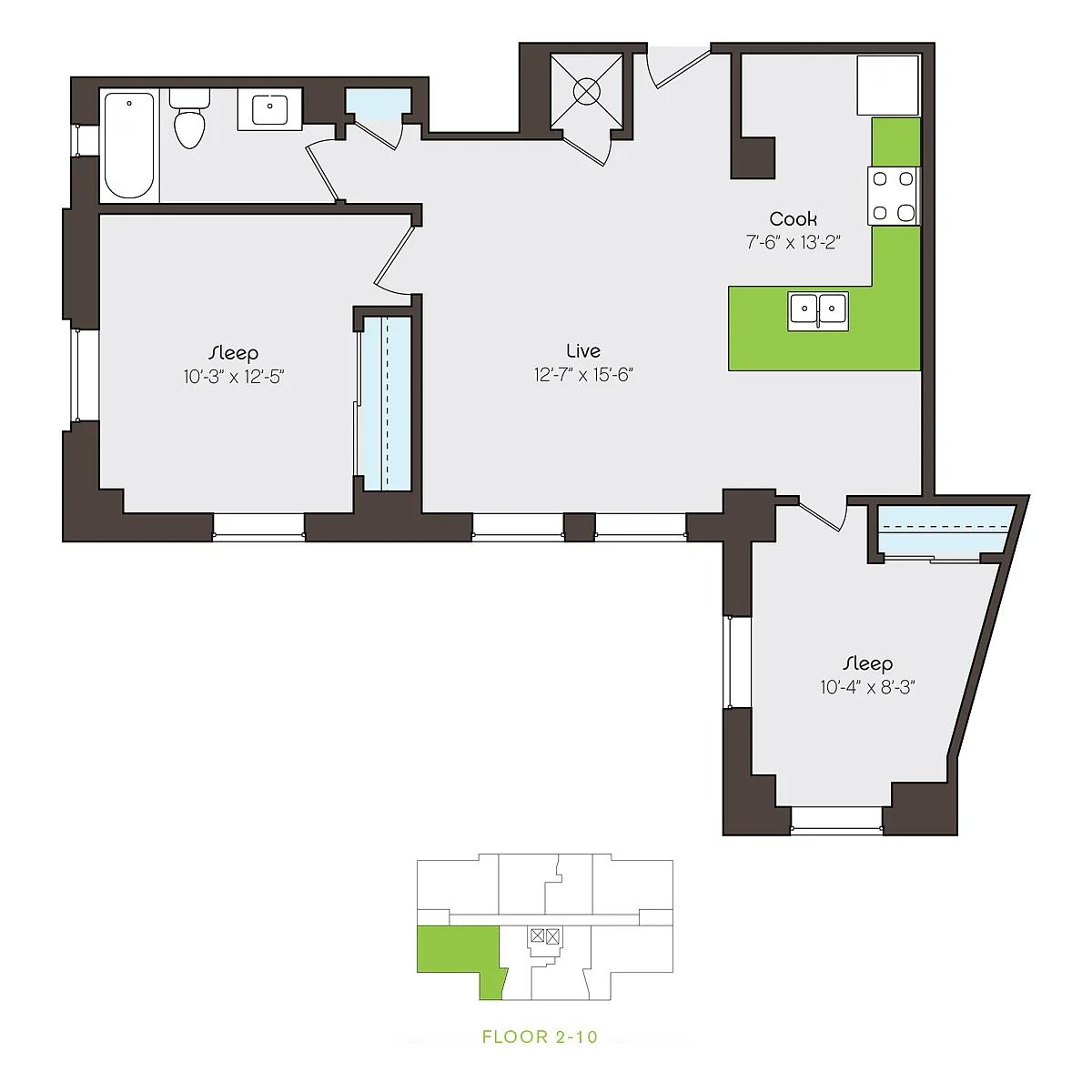 Floor plan brow-2bT01