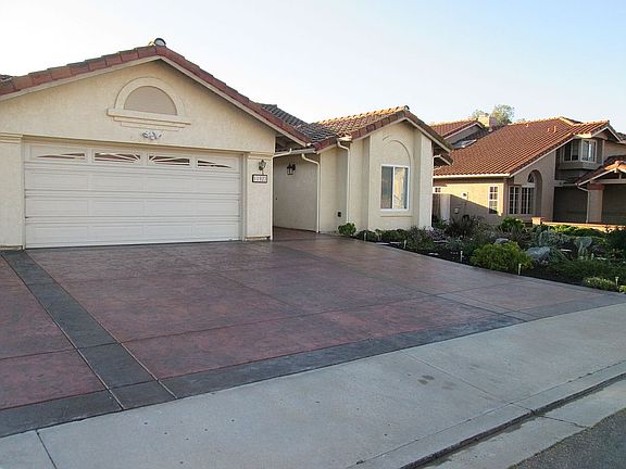 Stamped, colored concrete