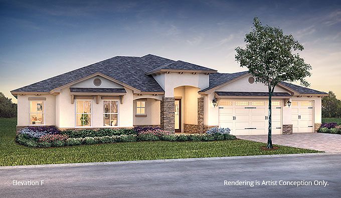Wellington F elevation On Top of the World Floor Plan in Longleaf Ridge in Ocala, FL