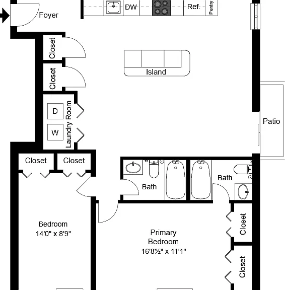 Two Bedroom Galley Kitchen Two Bedroom Galley Kitchen