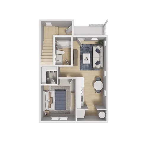 Floor plan 1x1 - 529 sqft - A1