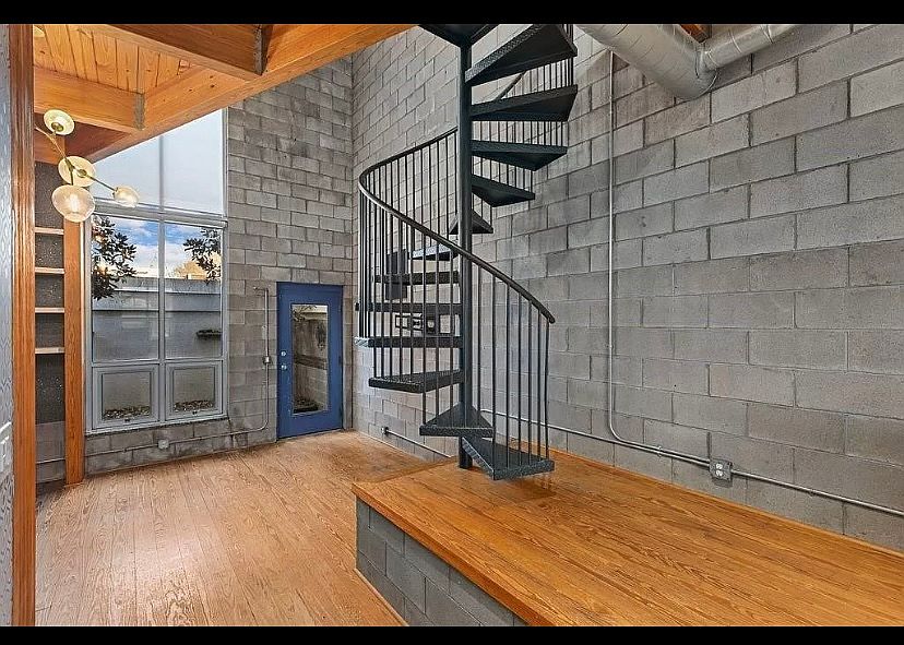 View of sunken living room