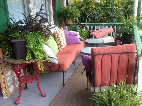 The front porch provides spaciousness and privacy for outdoo